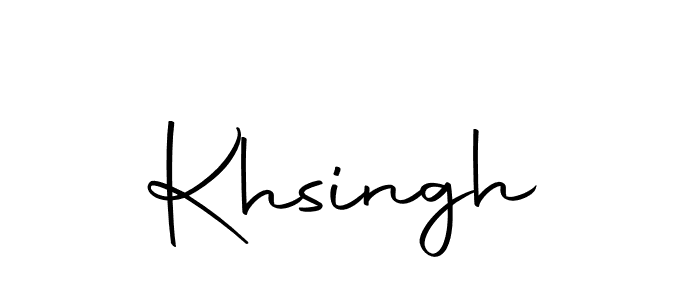 You should practise on your own different ways (Autography-DOLnW) to write your name (Khsingh) in signature. don't let someone else do it for you. Khsingh signature style 10 images and pictures png