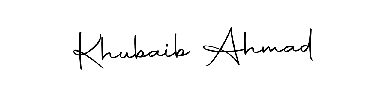 How to make Khubaib Ahmad signature? Autography-DOLnW is a professional autograph style. Create handwritten signature for Khubaib Ahmad name. Khubaib Ahmad signature style 10 images and pictures png