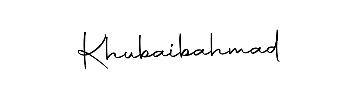 Make a beautiful signature design for name Khubaibahmad. With this signature (Autography-DOLnW) style, you can create a handwritten signature for free. Khubaibahmad signature style 10 images and pictures png