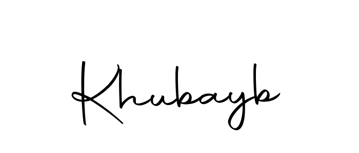 Design your own signature with our free online signature maker. With this signature software, you can create a handwritten (Autography-DOLnW) signature for name Khubayb. Khubayb signature style 10 images and pictures png