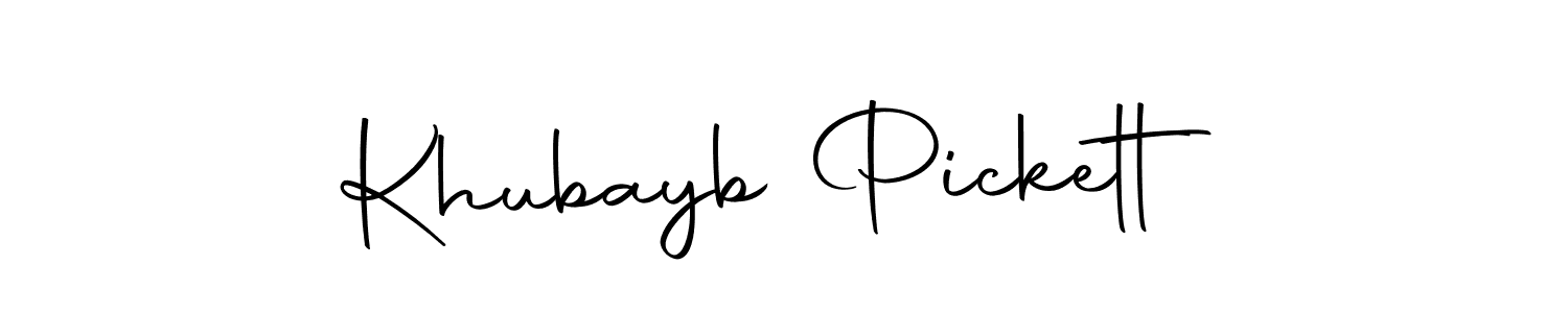 The best way (Autography-DOLnW) to make a short signature is to pick only two or three words in your name. The name Khubayb Pickett include a total of six letters. For converting this name. Khubayb Pickett signature style 10 images and pictures png