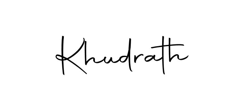 Design your own signature with our free online signature maker. With this signature software, you can create a handwritten (Autography-DOLnW) signature for name Khudrath. Khudrath signature style 10 images and pictures png