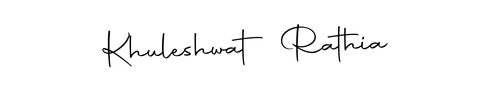 How to make Khuleshwat Rathia name signature. Use Autography-DOLnW style for creating short signs online. This is the latest handwritten sign. Khuleshwat Rathia signature style 10 images and pictures png