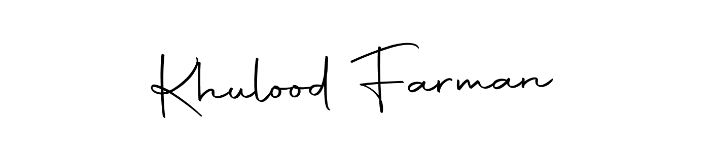 if you are searching for the best signature style for your name Khulood Farman. so please give up your signature search. here we have designed multiple signature styles  using Autography-DOLnW. Khulood Farman signature style 10 images and pictures png