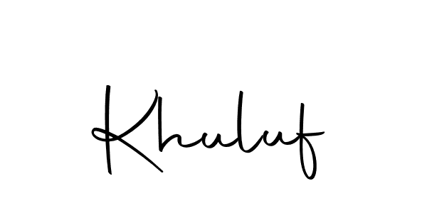 Use a signature maker to create a handwritten signature online. With this signature software, you can design (Autography-DOLnW) your own signature for name Khuluf. Khuluf signature style 10 images and pictures png