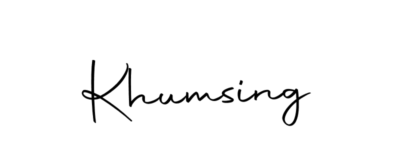 Design your own signature with our free online signature maker. With this signature software, you can create a handwritten (Autography-DOLnW) signature for name Khumsing. Khumsing signature style 10 images and pictures png