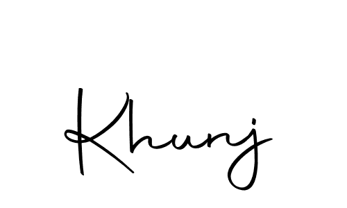 Use a signature maker to create a handwritten signature online. With this signature software, you can design (Autography-DOLnW) your own signature for name Khunj. Khunj signature style 10 images and pictures png