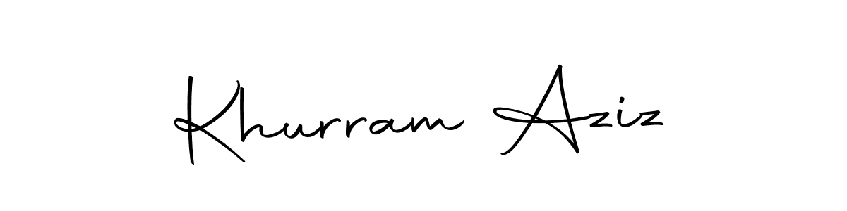 Create a beautiful signature design for name Khurram Aziz. With this signature (Autography-DOLnW) fonts, you can make a handwritten signature for free. Khurram Aziz signature style 10 images and pictures png