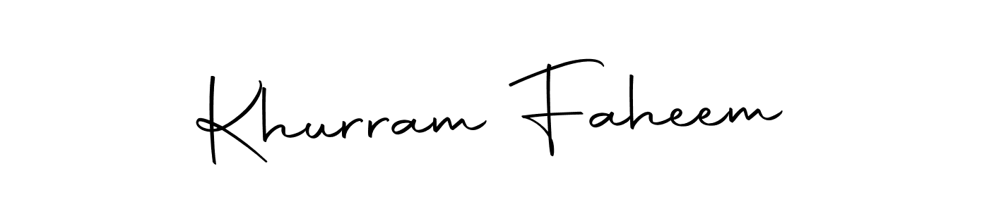 Use a signature maker to create a handwritten signature online. With this signature software, you can design (Autography-DOLnW) your own signature for name Khurram Faheem. Khurram Faheem signature style 10 images and pictures png