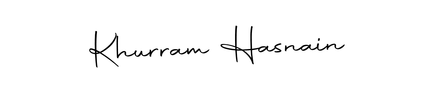 Create a beautiful signature design for name Khurram Hasnain. With this signature (Autography-DOLnW) fonts, you can make a handwritten signature for free. Khurram Hasnain signature style 10 images and pictures png