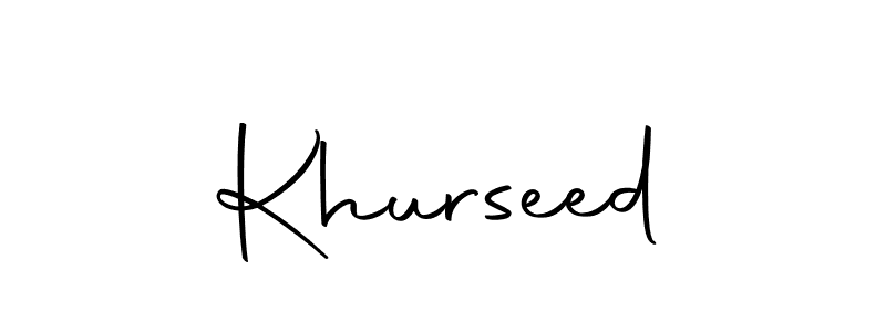 You should practise on your own different ways (Autography-DOLnW) to write your name (Khurseed) in signature. don't let someone else do it for you. Khurseed signature style 10 images and pictures png