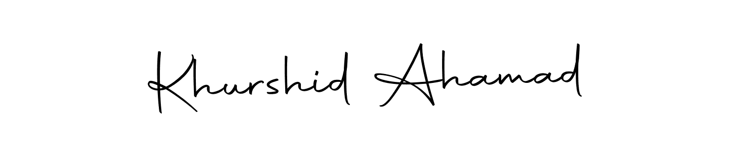 You can use this online signature creator to create a handwritten signature for the name Khurshid Ahamad. This is the best online autograph maker. Khurshid Ahamad signature style 10 images and pictures png