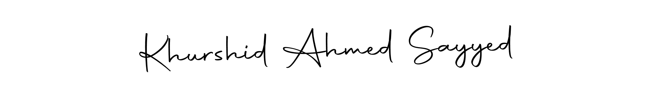 You should practise on your own different ways (Autography-DOLnW) to write your name (Khurshid Ahmed Sayyed) in signature. don't let someone else do it for you. Khurshid Ahmed Sayyed signature style 10 images and pictures png