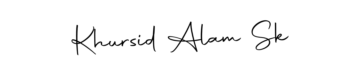 if you are searching for the best signature style for your name Khursid Alam Sk. so please give up your signature search. here we have designed multiple signature styles  using Autography-DOLnW. Khursid Alam Sk signature style 10 images and pictures png