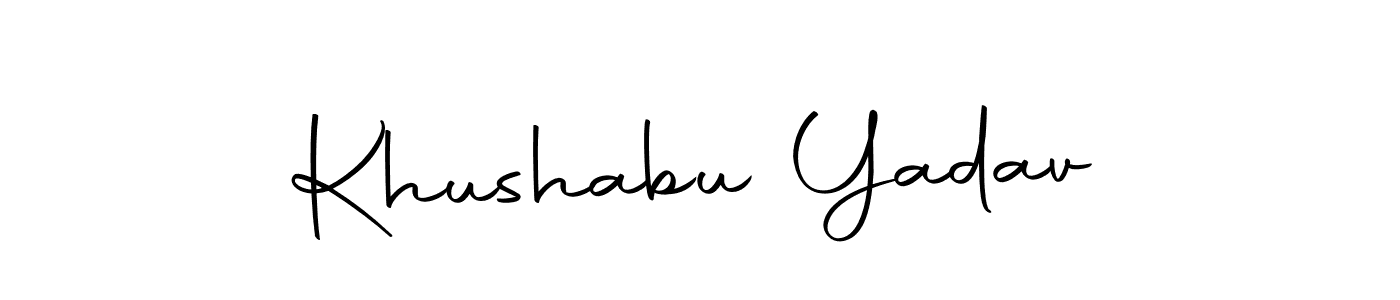 Use a signature maker to create a handwritten signature online. With this signature software, you can design (Autography-DOLnW) your own signature for name Khushabu Yadav. Khushabu Yadav signature style 10 images and pictures png