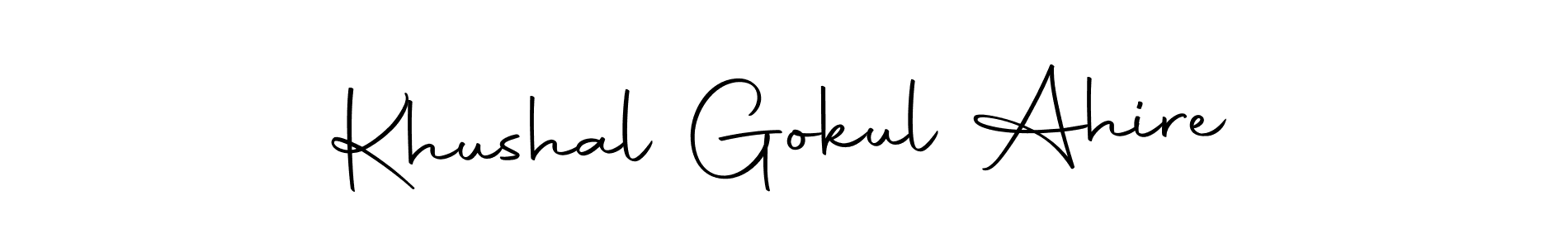 The best way (Autography-DOLnW) to make a short signature is to pick only two or three words in your name. The name Khushal Gokul Ahire include a total of six letters. For converting this name. Khushal Gokul Ahire signature style 10 images and pictures png