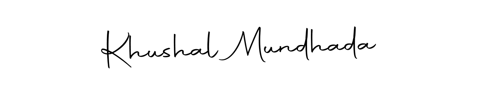 How to make Khushal Mundhada name signature. Use Autography-DOLnW style for creating short signs online. This is the latest handwritten sign. Khushal Mundhada signature style 10 images and pictures png