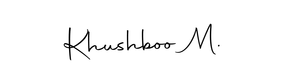 Use a signature maker to create a handwritten signature online. With this signature software, you can design (Autography-DOLnW) your own signature for name Khushboo M.. Khushboo M. signature style 10 images and pictures png