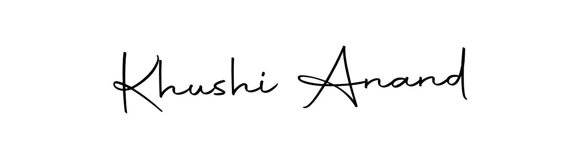 How to make Khushi Anand name signature. Use Autography-DOLnW style for creating short signs online. This is the latest handwritten sign. Khushi Anand signature style 10 images and pictures png