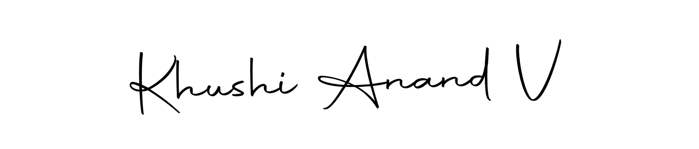 Make a short Khushi Anand V signature style. Manage your documents anywhere anytime using Autography-DOLnW. Create and add eSignatures, submit forms, share and send files easily. Khushi Anand V signature style 10 images and pictures png