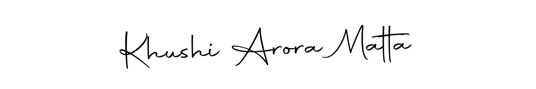 Use a signature maker to create a handwritten signature online. With this signature software, you can design (Autography-DOLnW) your own signature for name Khushi Arora Matta. Khushi Arora Matta signature style 10 images and pictures png