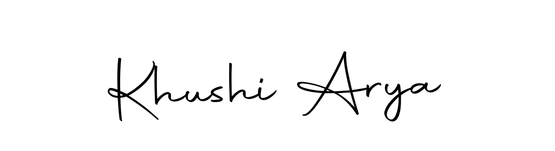 Design your own signature with our free online signature maker. With this signature software, you can create a handwritten (Autography-DOLnW) signature for name Khushi Arya. Khushi Arya signature style 10 images and pictures png