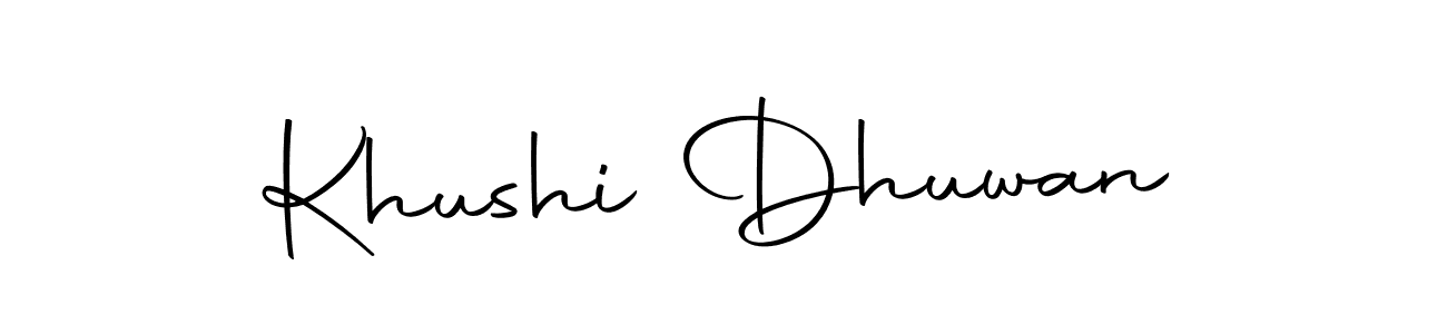 Autography-DOLnW is a professional signature style that is perfect for those who want to add a touch of class to their signature. It is also a great choice for those who want to make their signature more unique. Get Khushi Dhuwan name to fancy signature for free. Khushi Dhuwan signature style 10 images and pictures png