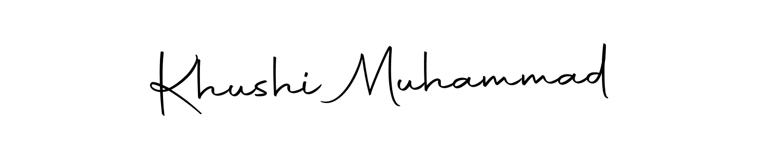 Design your own signature with our free online signature maker. With this signature software, you can create a handwritten (Autography-DOLnW) signature for name Khushi Muhammad. Khushi Muhammad signature style 10 images and pictures png