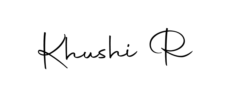 It looks lik you need a new signature style for name Khushi R. Design unique handwritten (Autography-DOLnW) signature with our free signature maker in just a few clicks. Khushi R signature style 10 images and pictures png