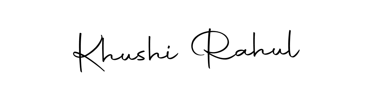 Use a signature maker to create a handwritten signature online. With this signature software, you can design (Autography-DOLnW) your own signature for name Khushi Rahul. Khushi Rahul signature style 10 images and pictures png