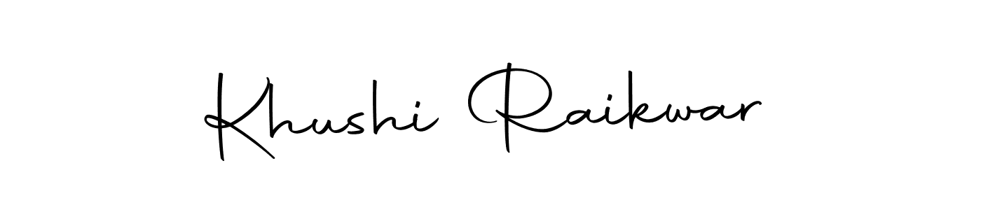 Design your own signature with our free online signature maker. With this signature software, you can create a handwritten (Autography-DOLnW) signature for name Khushi Raikwar. Khushi Raikwar signature style 10 images and pictures png