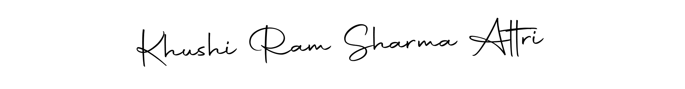 How to make Khushi Ram Sharma Attri name signature. Use Autography-DOLnW style for creating short signs online. This is the latest handwritten sign. Khushi Ram Sharma Attri signature style 10 images and pictures png