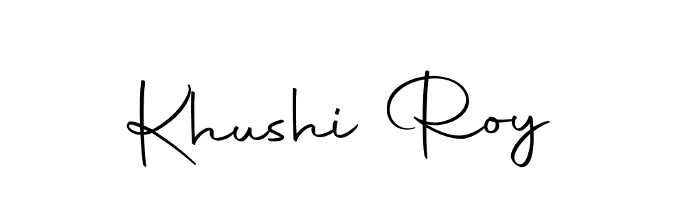 Use a signature maker to create a handwritten signature online. With this signature software, you can design (Autography-DOLnW) your own signature for name Khushi Roy. Khushi Roy signature style 10 images and pictures png