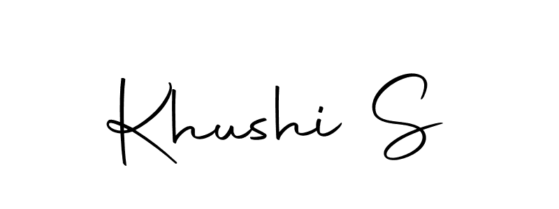 Design your own signature with our free online signature maker. With this signature software, you can create a handwritten (Autography-DOLnW) signature for name Khushi S. Khushi S signature style 10 images and pictures png