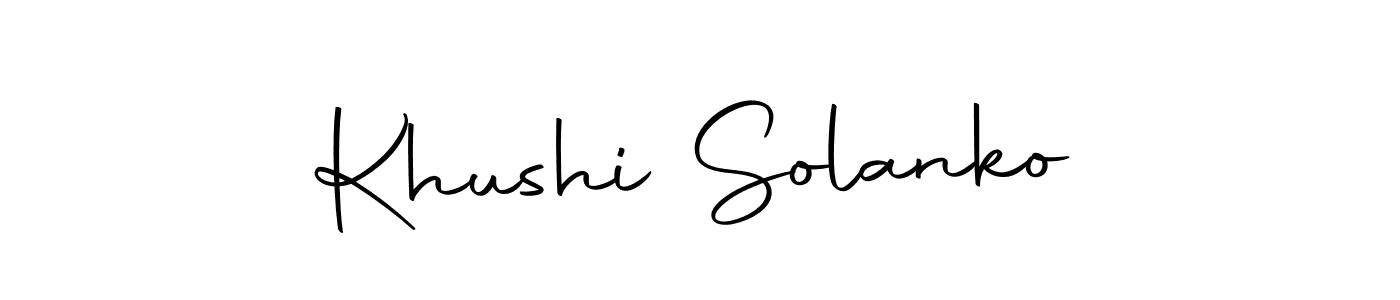 Design your own signature with our free online signature maker. With this signature software, you can create a handwritten (Autography-DOLnW) signature for name Khushi Solanko. Khushi Solanko signature style 10 images and pictures png