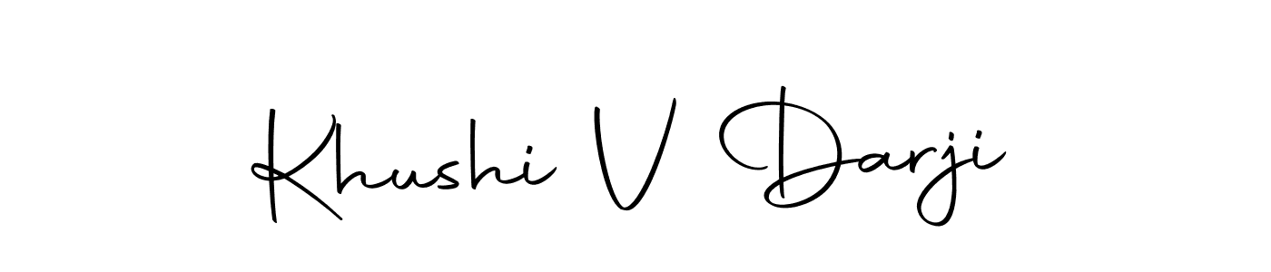 Make a beautiful signature design for name Khushi V Darji. With this signature (Autography-DOLnW) style, you can create a handwritten signature for free. Khushi V Darji signature style 10 images and pictures png