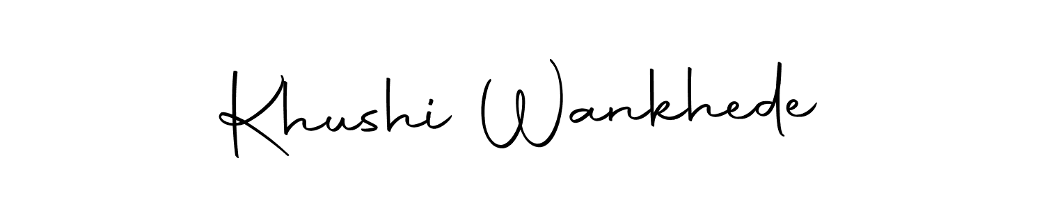 Create a beautiful signature design for name Khushi Wankhede. With this signature (Autography-DOLnW) fonts, you can make a handwritten signature for free. Khushi Wankhede signature style 10 images and pictures png