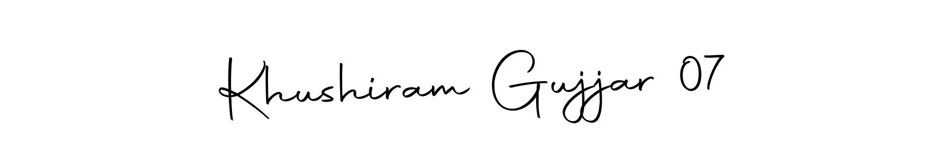 You can use this online signature creator to create a handwritten signature for the name Khushiram Gujjar 07. This is the best online autograph maker. Khushiram Gujjar 07 signature style 10 images and pictures png