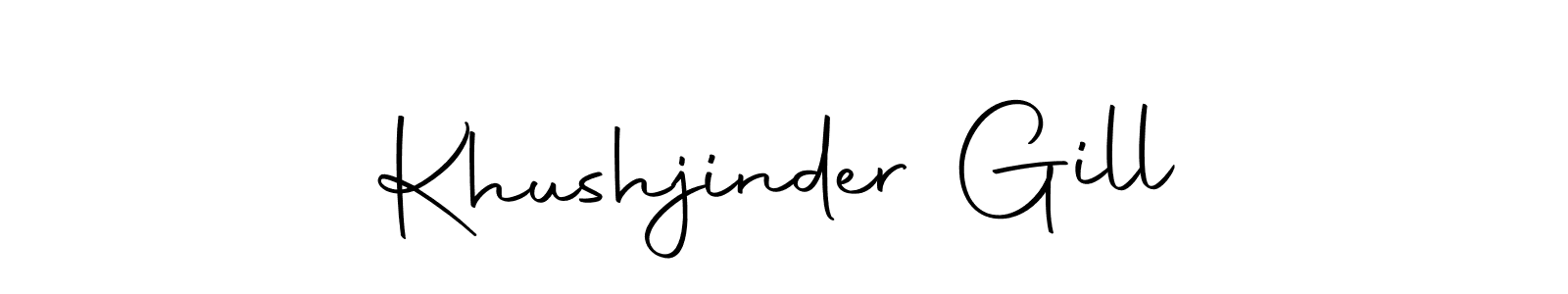 Create a beautiful signature design for name Khushjinder Gill. With this signature (Autography-DOLnW) fonts, you can make a handwritten signature for free. Khushjinder Gill signature style 10 images and pictures png