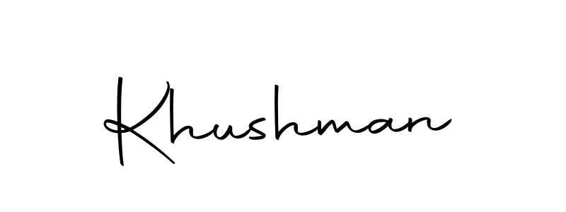 Create a beautiful signature design for name Khushman. With this signature (Autography-DOLnW) fonts, you can make a handwritten signature for free. Khushman signature style 10 images and pictures png