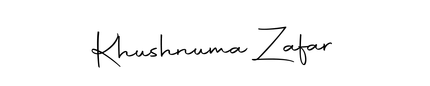 Use a signature maker to create a handwritten signature online. With this signature software, you can design (Autography-DOLnW) your own signature for name Khushnuma Zafar. Khushnuma Zafar signature style 10 images and pictures png