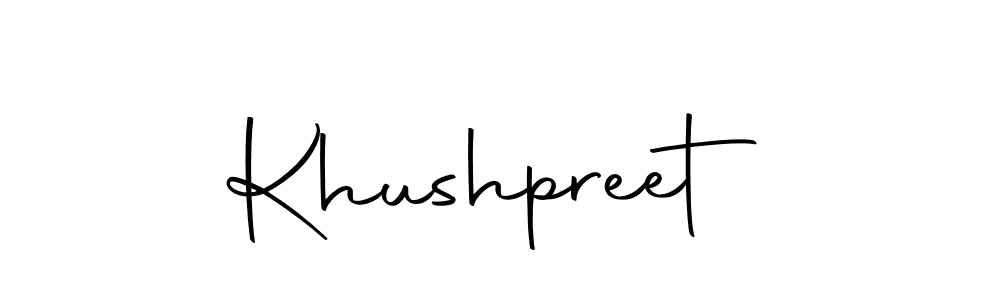 Design your own signature with our free online signature maker. With this signature software, you can create a handwritten (Autography-DOLnW) signature for name Khushpreet. Khushpreet signature style 10 images and pictures png