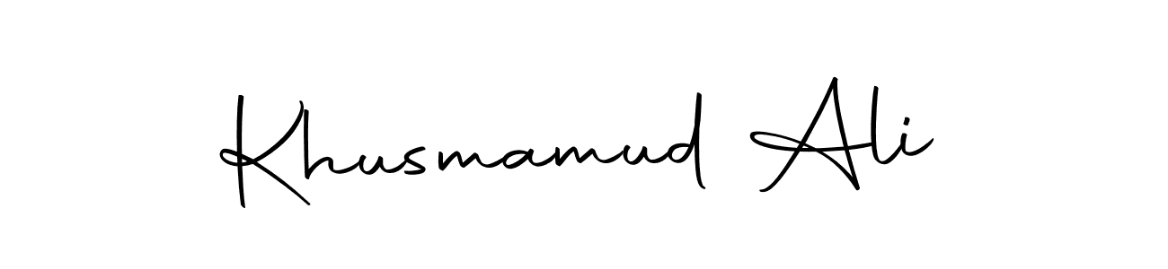 How to make Khusmamud Ali name signature. Use Autography-DOLnW style for creating short signs online. This is the latest handwritten sign. Khusmamud Ali signature style 10 images and pictures png