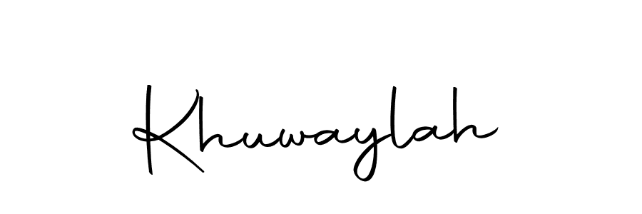 How to make Khuwaylah name signature. Use Autography-DOLnW style for creating short signs online. This is the latest handwritten sign. Khuwaylah signature style 10 images and pictures png