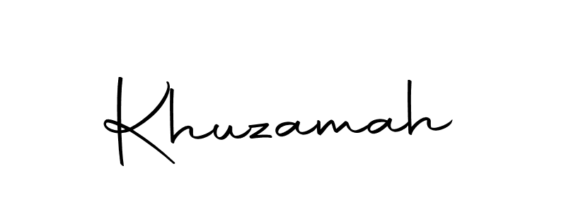 Make a beautiful signature design for name Khuzamah. Use this online signature maker to create a handwritten signature for free. Khuzamah signature style 10 images and pictures png