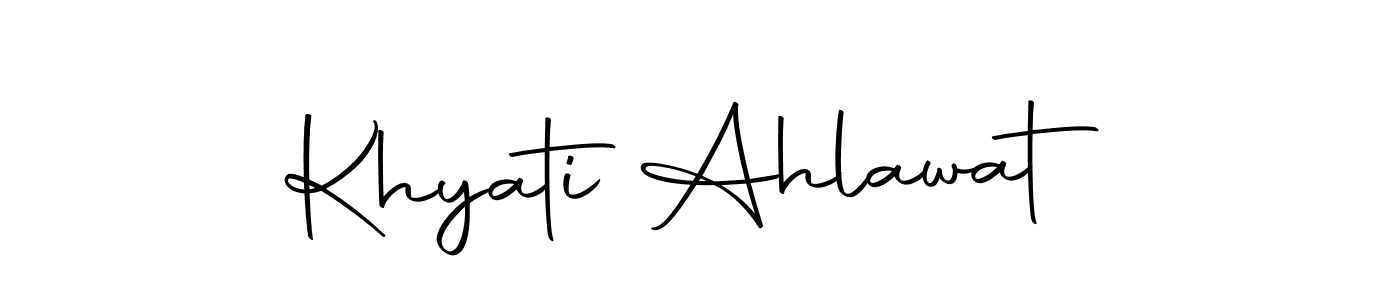 How to make Khyati Ahlawat name signature. Use Autography-DOLnW style for creating short signs online. This is the latest handwritten sign. Khyati Ahlawat signature style 10 images and pictures png