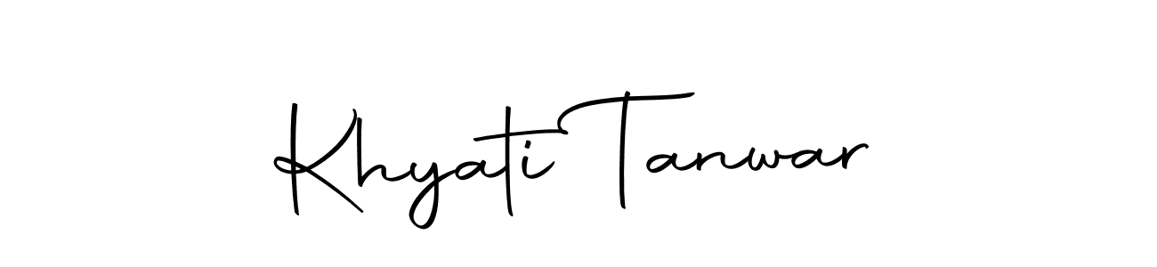 Make a beautiful signature design for name Khyati Tanwar. With this signature (Autography-DOLnW) style, you can create a handwritten signature for free. Khyati Tanwar signature style 10 images and pictures png