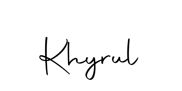 Use a signature maker to create a handwritten signature online. With this signature software, you can design (Autography-DOLnW) your own signature for name Khyrul. Khyrul signature style 10 images and pictures png