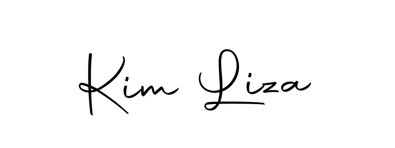 How to make Kim Liza name signature. Use Autography-DOLnW style for creating short signs online. This is the latest handwritten sign. Kim Liza signature style 10 images and pictures png
