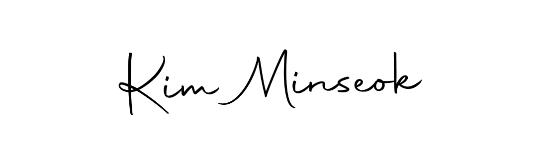 Kim Minseok stylish signature style. Best Handwritten Sign (Autography-DOLnW) for my name. Handwritten Signature Collection Ideas for my name Kim Minseok. Kim Minseok signature style 10 images and pictures png